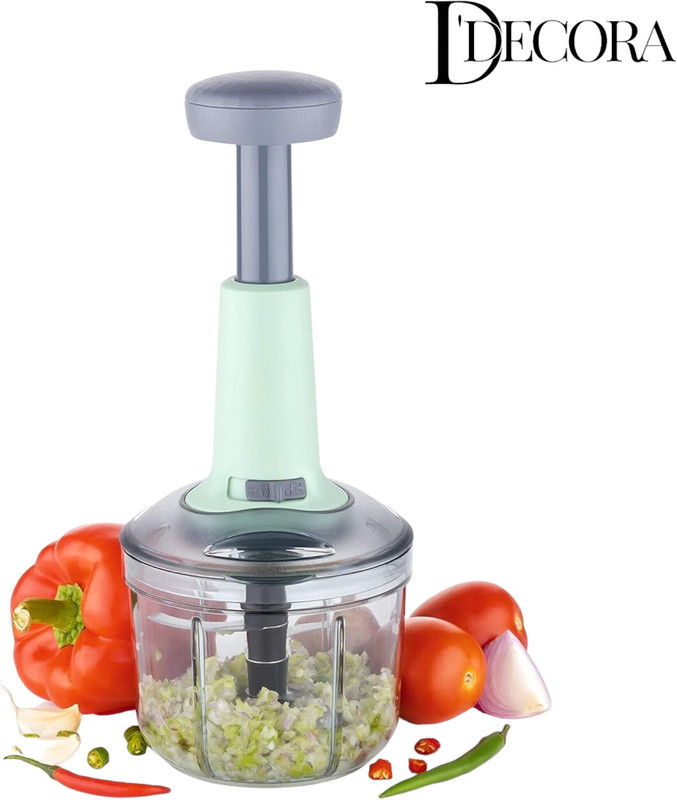 Ddecora New Big Size Hand Push 900 Ml With 5 Stainless Steel Blades Vegetable & Fruit Chopper(1)