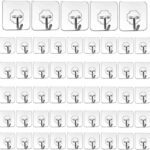 Xbey Adhesive Plastic Wall Hooks Hangers For Hanging Robe, Coat, Towel, Keys, Bags Hook 50(Pack Of 50)