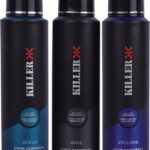 Killer Ocean-Wave-Cyclone Deodorant Spray  –  For Men(450 Ml, Pack Of 3)