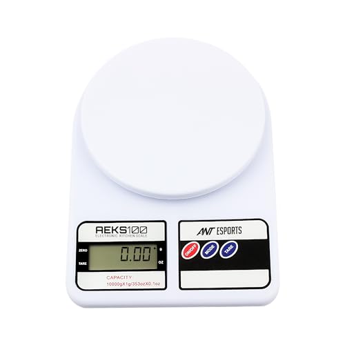 Ant Esports Aeks100 Kitchen Weighing Machine/Food Scale For Health, Fitness, Shop,Home Baking & Cooking With Large Lcd Display,Tare Function, Overload Indicator, Weigh Up To 10Kgs, 30 Months Warranty