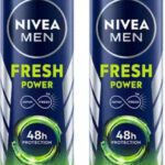 Nivea Fresh Power Deo Spray, 48H Derma Odour Protection With Citrus, Musk, Spice Body Spray  –  For Men(150 Ml, Pack Of 2)