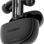 Number Navo Buds X1 W/ 50H Playtime,Dual Pairing,13Mm Speakers,Enc,45Ms Low Latency Bluetooth(Black Moon, In The Ear)