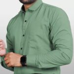 Divanx Men Solid Casual Light Green Shirt