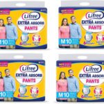 Lifree Extra Absorb Adult Diaper Pants, M -40 Pcs, Waist (24-33 Inches) Pack Of 4 – M(40 Pieces)