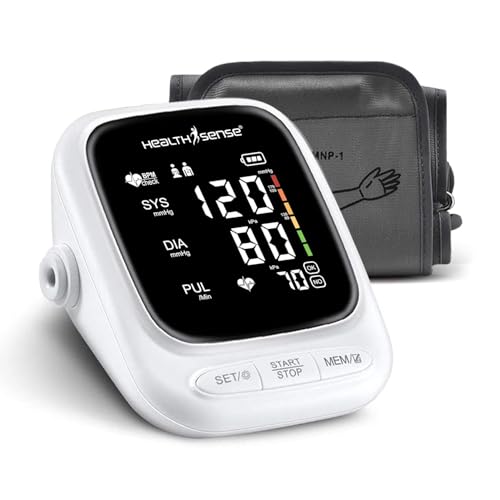 Healthsense Heart-Mate Bp144 Upper Arm Automatic Digital Talking Blood Pressure Monitor, Heart Rate Machine & Pulse Checking Meter For Accurate Home Monitoring With 1 Year Warranty, Batteries Included (White)