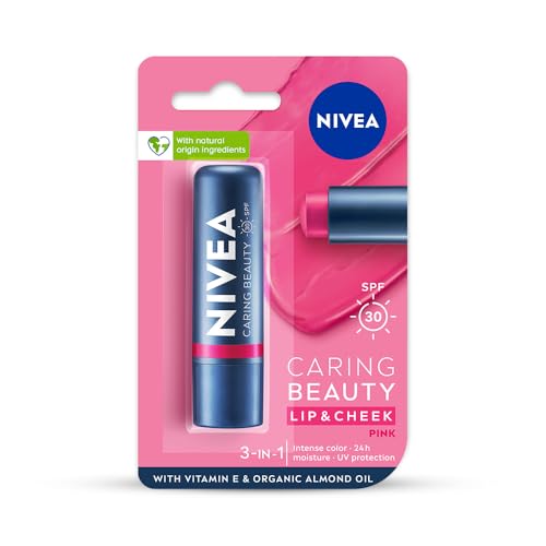 Nivea Lip Caring Beauty Pink Lip Balm | Lip & Cheek Tint With Spf 30