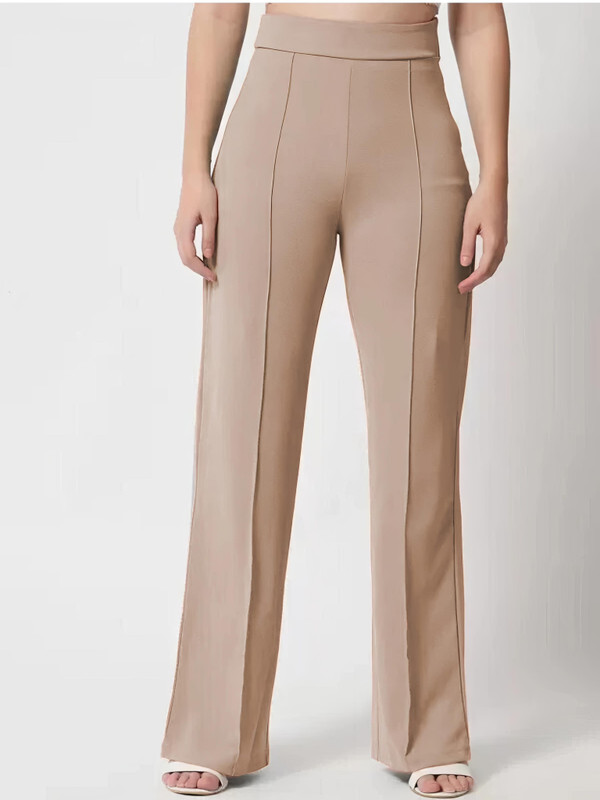 Fachie Regular Fit Women Beige Trousers