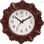 Kadio Analog 24.5 Cm X 24.5 Cm Wall Clock (Maroon, With Glass, Standard)