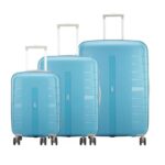 Vip Voyager Pro Sm+Md+Lr Polypropylene Hard Sided 4W Blue Suitcase Sets