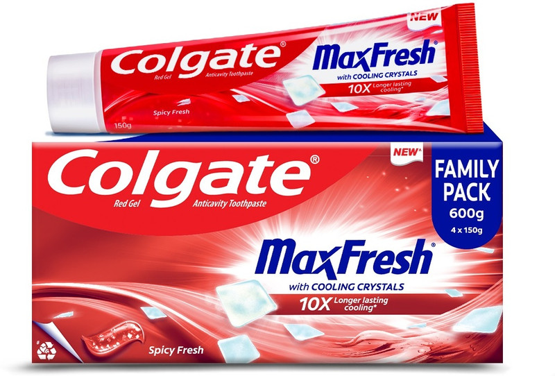 Colgate Maxfresh Toothpaste, Red Gel Paste With Menthol – Spicy Fresh (Combo Pack) Toothpaste(600 G)