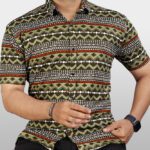 Vebnor Men Printed Casual Green Shirt