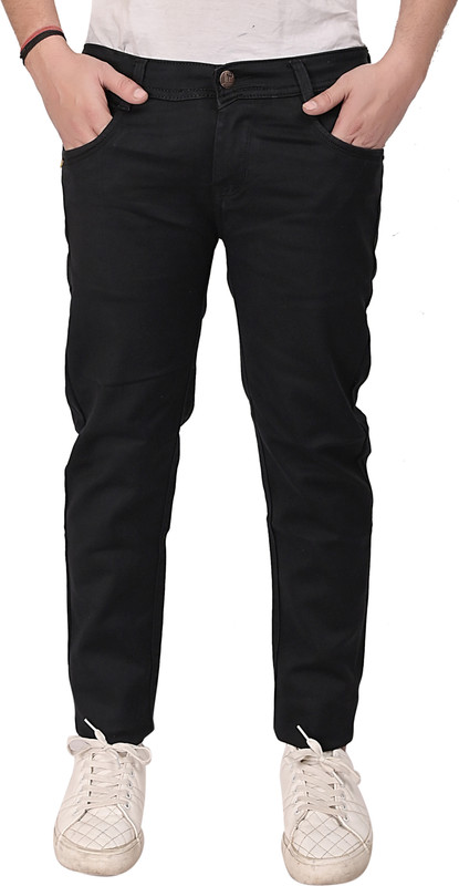 Hibok Regular Men Black Jeans