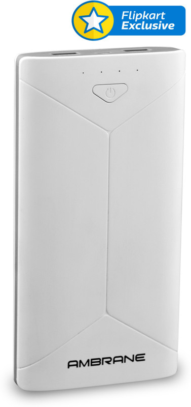 Ambrane 16000 Mah Power Bank(White-Grey, Lithium-Ion, For Mobile)