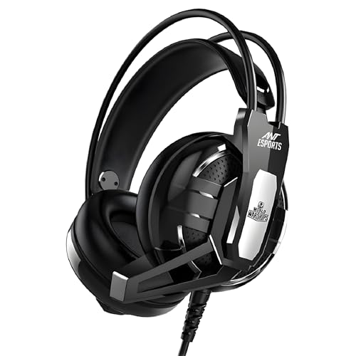 Ant Esports H520W Lightweight Gaming Over Ear Wired Headphones With Mic| 3.5Mm Jack |50 Mm Drivers | Compatible With Pc/ Ps4 / Xbox One/Nintendo/Mobile (Black)