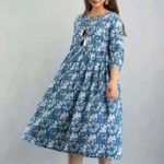 Parth Fashion Women Floral Print Ethnic Dress Kurta(Blue)