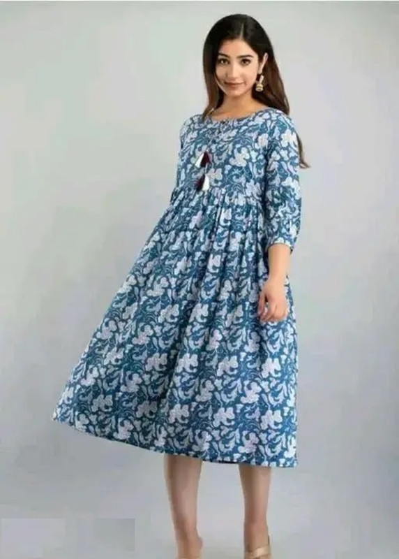 Parth Fashion Women Floral Print Ethnic Dress Kurta(Blue)