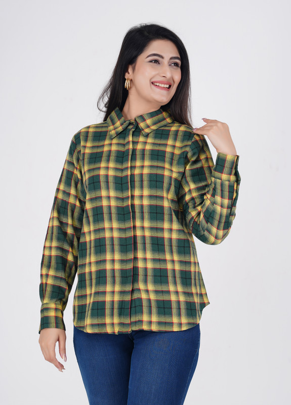 Mona Creation Women Solid Formal Yellow Shirt