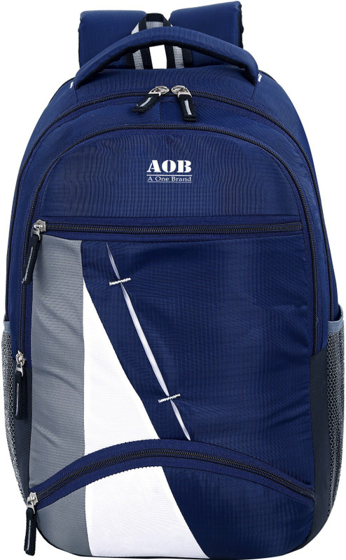 Aob School Tution College Waterproof Bag For Classes 35 L Laptop Backpack(Blue, White, Grey)