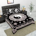 Sugun Cotton Double Flat 104 Tc Jaipuri Prints Bedsheet(Pack Of 1, Black)
