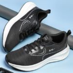 Campus Slake Men’S Sports Shoes | Memory Extra Bounce Insole | Mesh Upper | Lace-Up Running Shoes For Men(Black , 9)