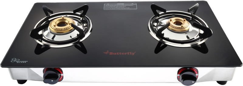 Butterfly Duo Plus 2B Glass Manual Gas Stove(2 Burners)