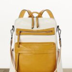 Houseofcommon Women Leather Convertible Shoulder Bag Ladies Anti Theft Satchel Sling Travel 25 L Backpack(Yellow)