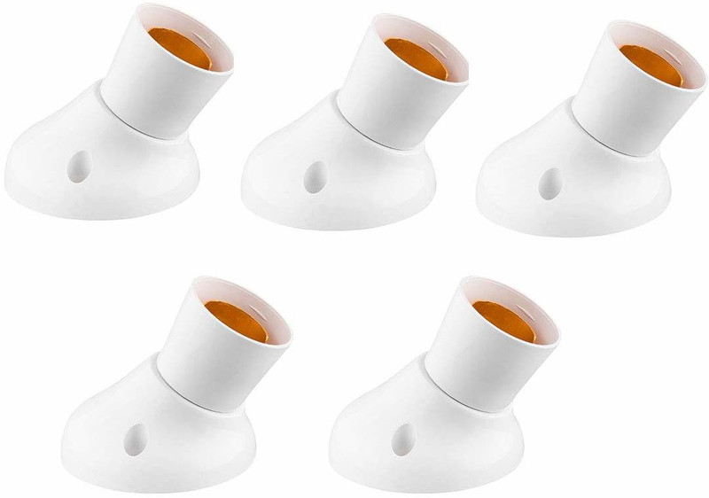 Hansh Angle Holder Bulb Lamp Holder For Home Plastic Light Socket(Pack Of 5)
