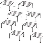 Abhi Creation Modern Indoor / Outdoor Iron Planter Stand / Flower Shelf Rack Holder Plant Container Set(Pack Of 8, Metal)