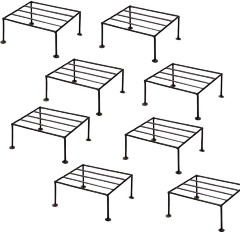Abhi Creation Modern Indoor / Outdoor Iron Planter Stand / Flower Shelf Rack Holder Plant Container Set(Pack Of 8, Metal)