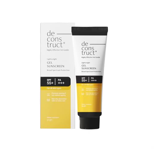 Deconstruct Face Gel Sunscreen Spf 50 + And Pa+++ | Gel Based Sunscreen For Oily, Combination Skin, Normal Skin | Broad Spectrum Sunscreen, No White Cast, Lightweight (30 G Pack Of 1)