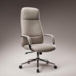 Green Soul Oslo Premium Boss Chair | Minimal Scandinavian Design | Ergonomic Faux Leather Executive Office Chair With Cushioned Seat | Chrome Finish | High Back (Beige)