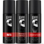 Beardo Godfather, Mafia & Whisky Smoke Perfume Deo Body Spray |Strong & Long Lasting Body Spray  –  For Men(390 Ml, Pack Of 3)