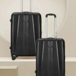 Aristocrat Invictus Set Of 2 (Small 55Cm | Medium 65Cm)) – Trolley Bag Jet Black Cabin & Check-In Set 8 Wheels – 26 Inch