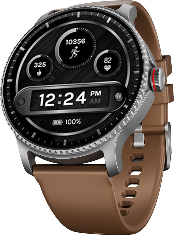 Boat Lunar Discovery W/ Turn By Turn Navigation, 3.53 Cm Hd Display & Bt Calling Smartwatch(Brown Strap, Free Size)