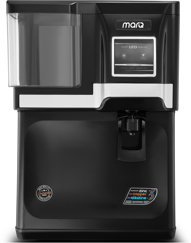 Marq By Flipkart Rivera 8 L Ro + Uv + Uf + Tds + Alk + Copper Water Purifier(Black)