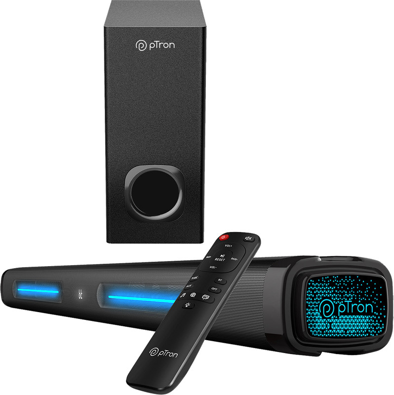 Ptron Jazz Pro X1 With 240W Cinematic Sound, 3 Eq Modes, Punchy Bass, Hdmi Port 240 W Bluetooth Soundbar(Black, 2.1 Channel)