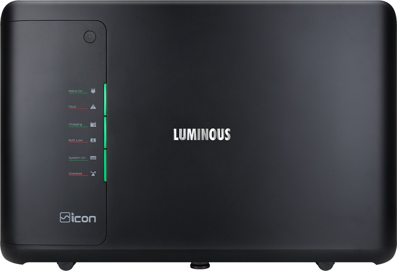 Luminous 900 Va Icon Black | Led Indicators | Fast Charging | Easy Installation | With 24 Months Warranty Pure Sine Wave Inverter(1100/12V)