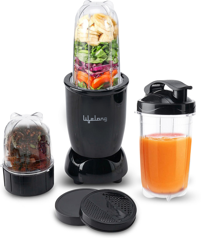 Lifelong Regalia 450 W Mixer Grinder(Llnbb002 Nutri Mixer | 3 Jars | Black)