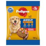 Pedigree Adult Dry Dog Food, Chicken & Vegetables, 90G, Contains 37 Essential Nutrients, 100% Complete & Balanced Food For Adult Dogs
