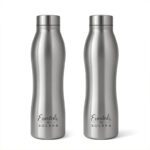 Solara 1000 Ml Steel Bottle(Pack Of 2, Silver)