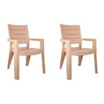 Cello Jordan Chair Set Of 2 (Brown) Plastic | Strong And Durable | Easy To Clean | Chair For Living Room, Bed Room, Kitchen, Office Room, Outdoor | 3 Years Warranty