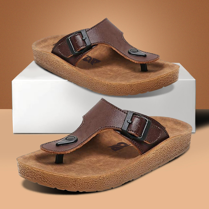 Bruton Sandal|Super Soft|Orthopedic|Comfortable|Lightweight Men Sandals(Brown , 6)