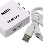 Trustedge  Tv-Out Cable Mini Hdmi2Av Up Scaler 1080P Hd Video(White, For Tv)