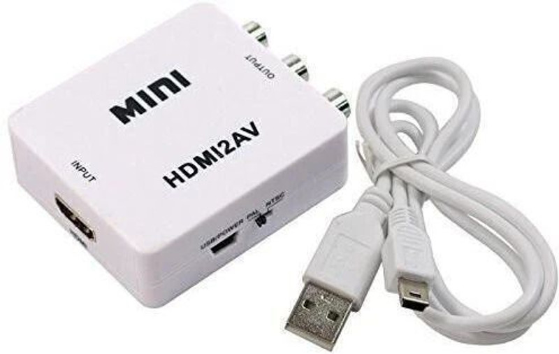 Trustedge  Tv-Out Cable Mini Hdmi2Av Up Scaler 1080P Hd Video(White, For Tv)
