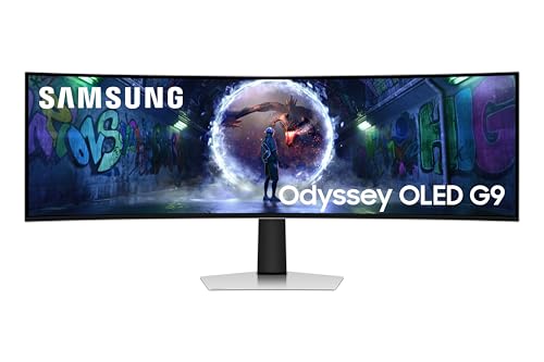 Samsung 49″ (124.4Cm) Odyssey Oled G9 Curved Gaming Monitor|Dual Qhd 5120 X 1440|240Hz|0.03Ms|Dci 99%|Oled Safeguard|Freesync Premium Pro|G-Sync|Quantum Dot|Hdr10+ Gaming|Has|Ls49Dg930Swxxl|Silver