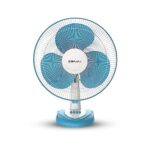 Bajaj Frore Neo Table Fan 400 Mm | Table Fans For Home & Office | Aerodynamically Balanced Blades | 100% Copper Motor | High Air Delivery | 3-Speed Control | 2-Yr Warranty 【Blue】