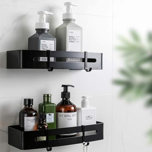 Voltonix Corner Shelf/Rack For Bathroom Without Drill Wall Aluminium Self Adhesive Bathroom Shelf/Shelf For Kitchen Corner Rack Wall Mounted Bathroom Fittings/Storage (1, Long Wide)