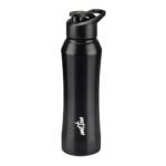 Milton Comet 1000 Stainless Steel Water Bottle 1000 Ml, Single Walled, Isi Certified I Leak Proof Lid, Rust Proof I For School, Office, Gym I Black