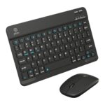 Ptron Keyvo Kw4 Wireless Keyboard & Mouse Combo Set, Ultra-Slim Keyboard W/ 78 Keys, Multimedia Keys, Bt Mouse W/ 1600 Dpi Precision Optical Sensor, Compatible With Tablets/Smartphones/Pc (Black)