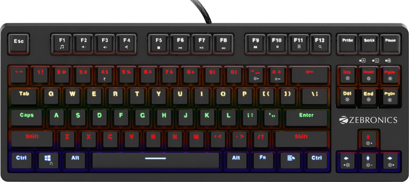 Zebronics Zeb-Max V2 Wired Usb Standard Gaming Keyboard Compatible With Desktop, Laptop, Mac , With Gaming Mode ,Multimedia_Keys,Zeb-Max V2 Wired Usb Gaming(Black)